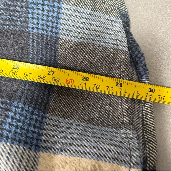 PRANA Canyon Blue and Cream Plaid Flannel Shirt - Picture 10 of 11
